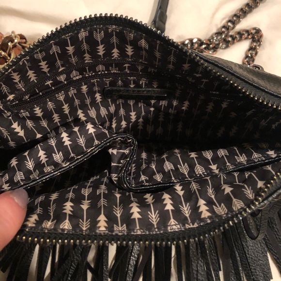 Bags Black Leather Fringe Crossbody Bag Poshmark